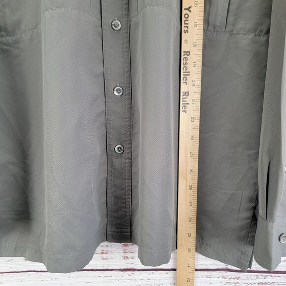 Game Guard Shirt Mens Large 1084 Pockets LOGO Long Sleeve Gray Button Down - Picture 2 of 9